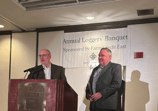 At this year’s annual Loggers’ Banquet, held last month in Burlington Vermont, the Northeastern Loggers’ Association presented awards in eight different categories. Every year NELA receives numerous nominations for outstanding loggers, sawmillers, educators, and advocates, and it’s always difficult to choose among an exceptional group of industry professionals. Winners are selected by NELA’s awards committee from nominations by peers.